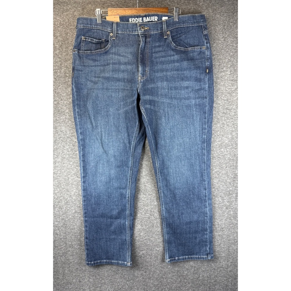 NWT Eddie Bauer Straight Fit Jeans Mens 40x29 Blue Stretch Denim Cowboy Ranch